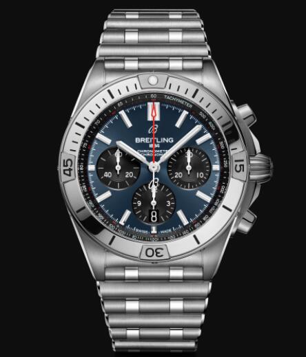 Replica Breitling Chronomat B01 42 Stainless Steel - Blue Watch AB0134101C1A1