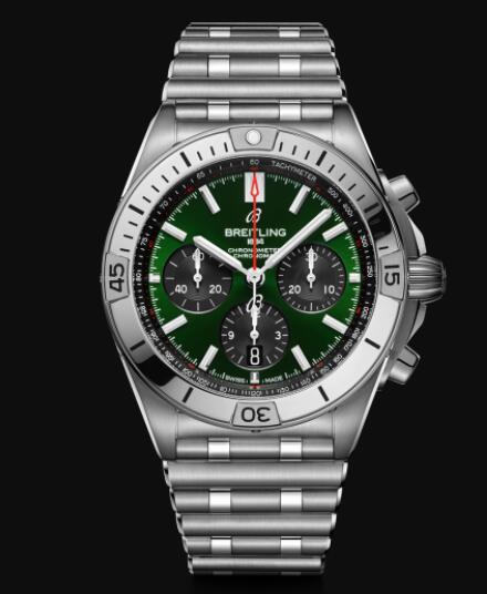 Replica Breitling Chronomat B01 42 Bentley Stainless Steel - Green Watch AB01343A1L1A1