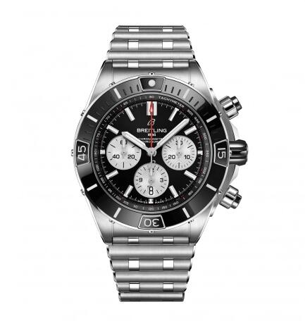 Breitling Super Chronomat B01 44 Stainless Steel Black Rouleaux Replica Watch AB0136251B1A1