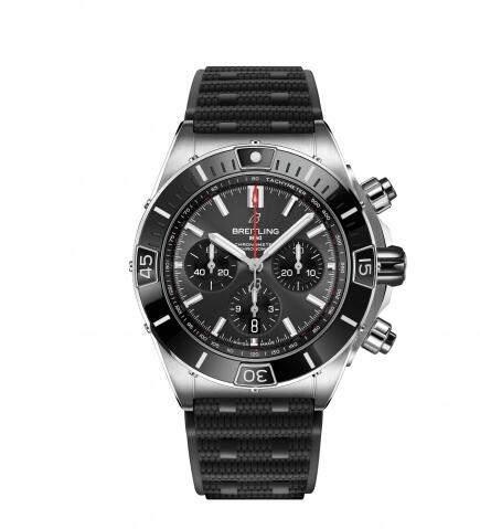 Breitling Super Chronomat B01 44 Stainless Steel Anthracite Rubber Boutique Edition Replica Watch AB0136251B2S1