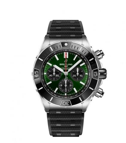 Replica Breitling Super Chronomat B01 44 Stainless Steel Green Rubber Rouleaux Watch AB0136251L1S1 Replica Breitling Super Chronomat B01 44 Stainless Steel Green Rubber Rouleaux Watch AB0136251L1S1