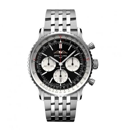 2022 Breitling Navitimer B01 Chronograph 43 Stainless Steel Black Bracelet Replica Watch AB0138211B1A1