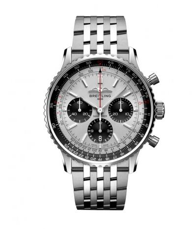 2022 Breitling Navitimer B01 Chronograph 43 Stainless Steel Silver Bracelet Replica Watch AB0138241G1A1