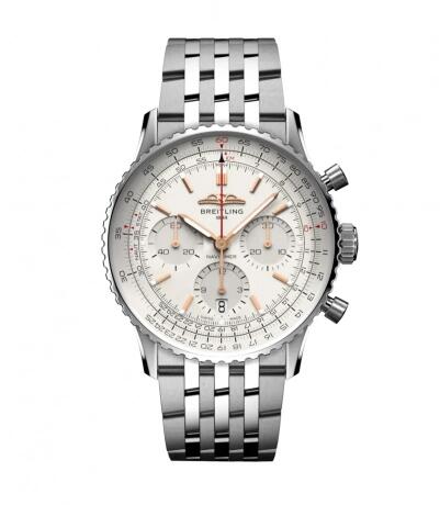 2022 Breitling Navitimer B01 Chronograph 41 Stainless Steel Silver Bracelet Replica Watch AB0139211G1A1