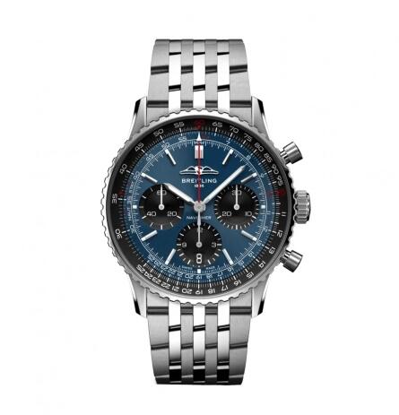 2022 Breitling Navitimer B01 Chronograph 41 Stainless Steel Blue Bracelet Replica Watch AB0139241C1A1