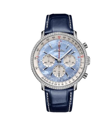 Breitling Navitimer B01 Chronograph 41 Stainless Steel Diamond Replica Watch AB01396A1C1P1