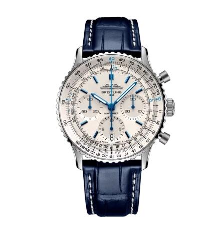 Breitling Navitimer B01 Chronograph 41 Stainless Steel White Boutique Alligator Folding Replica Watch AB0139A71G1P1