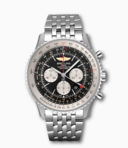 Replica Breitling Navitimer B04 Chronograph GMT 48 Stainless Steel Black AB0441211B1A1 Watch