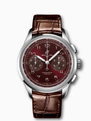 Breitling Premier B09 Chronograph 40 Stainless Steel Burgundy AB0930D41K1P1 Replica Watch