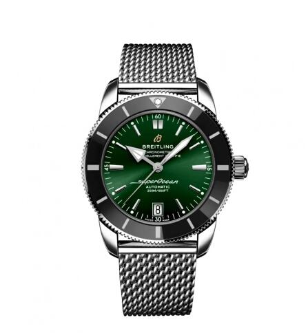 Replica Breitling Superocean Heritage II 42 Stainless Steel Black Green Bracelet Watch AB2010121L1A1 Replica Breitling Superocean Heritage II 42 Stainless Steel Black Green Bracelet Watch AB2010121L1A1