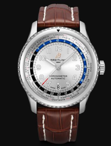 Breitling Aviator 8 B35 Automatic Unitime 43 Stainless Steel - Silver Replica Watch AB3521U01G1P3