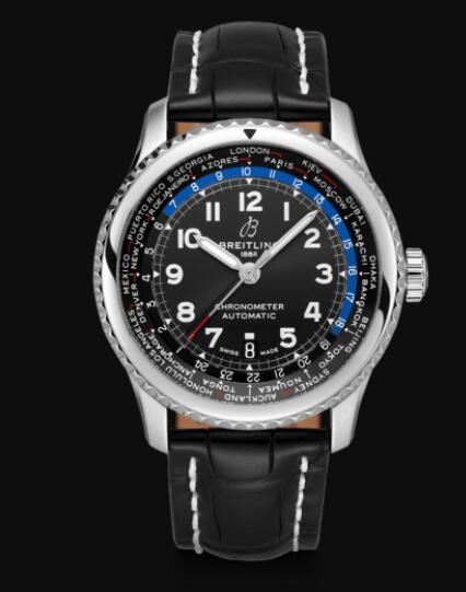 Breitling Aviator 8 B35 Automatic Unitime 43 Stainless Steel - Black Replica Watch AB3521U41B1P1