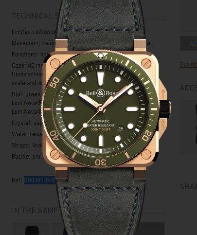 Bell and Ross BR 03-92 Diver Replica Watch BR 03-92 DIVER GREEN BRONZE BR0392-D-G-BR/SCA