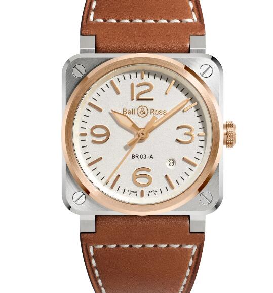 Bell and Ross BR 03 White Steel & Gold Replica Watch BR03A-WH-STPG/SCA