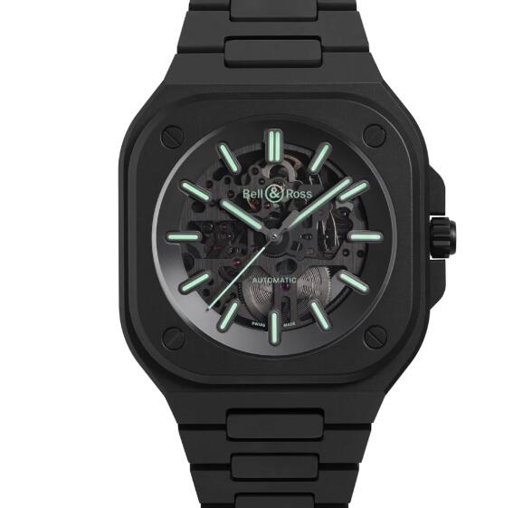 BELL & ROSS BR 05 Skeleton Black Lum Ceramic Replica Watch BR05A-BLM-SKCE/SCE