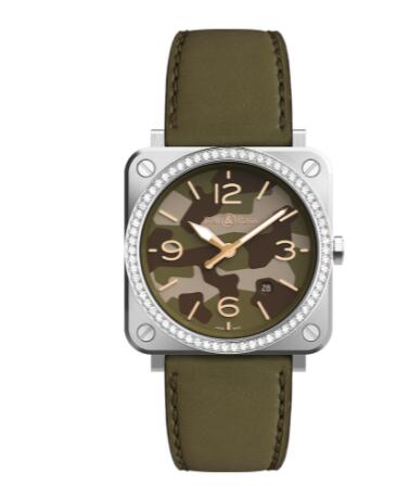 Bell and Ross BR S Replica Watch BR S GREEN CAMO DIAMONDS BRS-CK-ST-LGD/SCA