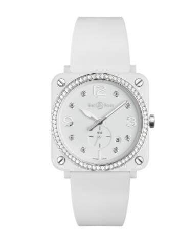 Bell and Ross BR S Replica Watch BR S WHITE CERAMIC DIAMONDS BRS-WH-CES-LGD/SRB