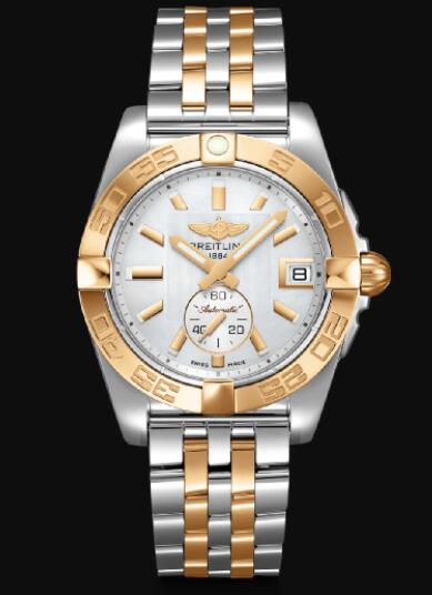 Replica Breitling Galactic 36 Automatic Stainless Steel & 18k Rose Gold - Mother-Of-Pearl watch C37330121A1C1