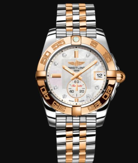 Replica Breitling Galactic 36 Automatic Stainless Steel & 18k Rose Gold - Mother-Of-Pearl Watch C37330121A2C1