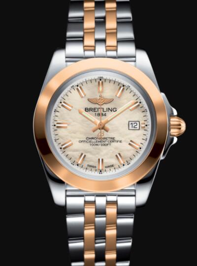 Replica Breitling Galactic 32 Sleek Stainless Steel & 18k Rose Gold - Mother-Of-Pearl watch C71330121A1C1