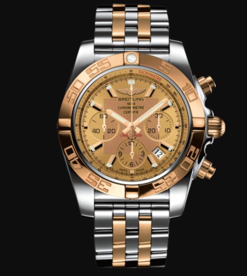 Replica Breitling Chronomat 44 Stainless Steel & 18k Rose Gold - Bronze Watch CB0110121H1C1