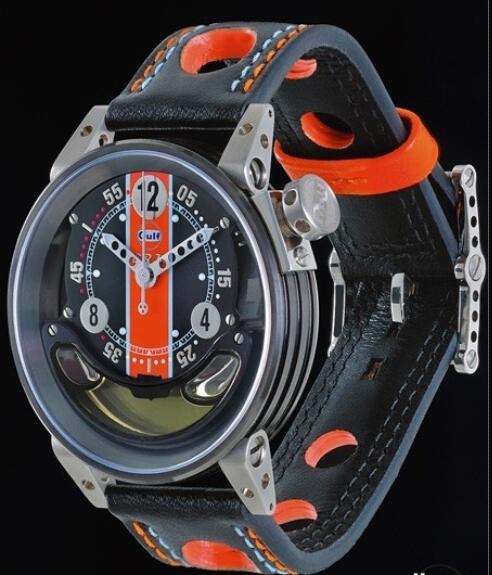 Replica Watch B.R.M CNT-44-Gulf B.R.M Watch GUL CNT-44-GULF Black PVD Steel - Leather Bracelet