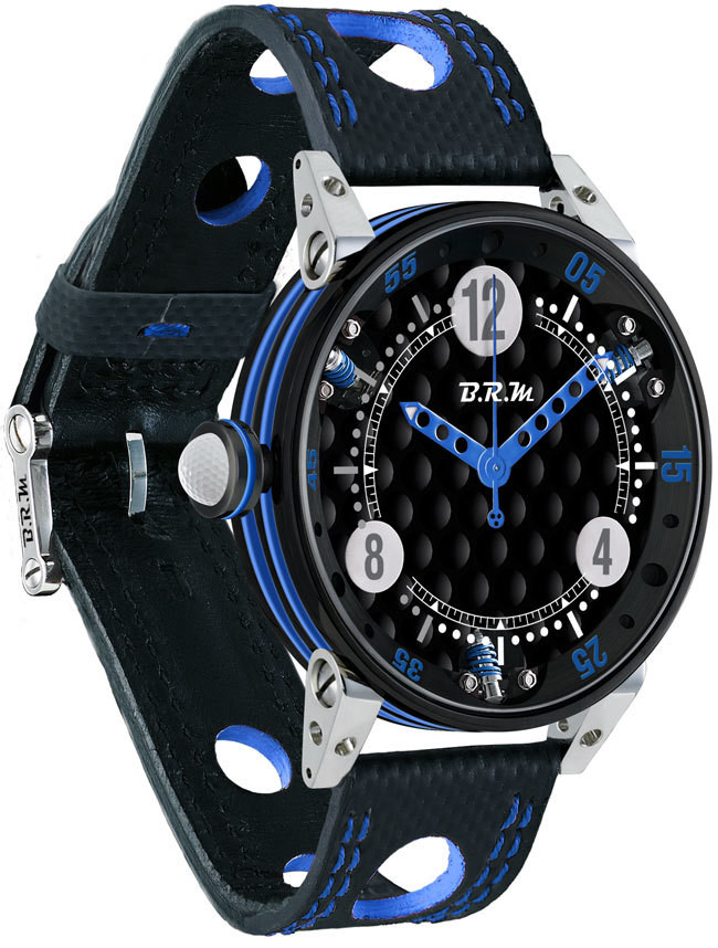 Brm Gulf Watch Replica BRM 6-44 Golf Black Dial Blue GF6-44-SA-N-ABLF