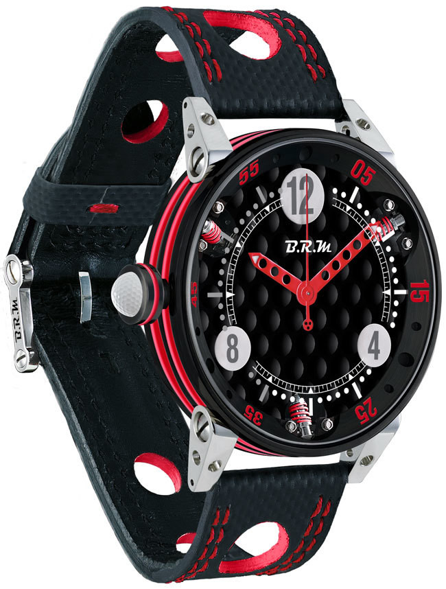 Brm Gulf Watch Replica BRM 6-44 Golf Black Dial Red GF6-44-SA-N-AR