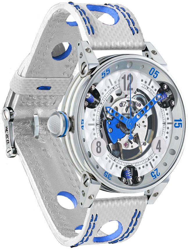 Brm Gulf Watch Replica BRM Golf White Skeleton Dial Blue GF6-44-SA-SQ-ABLF