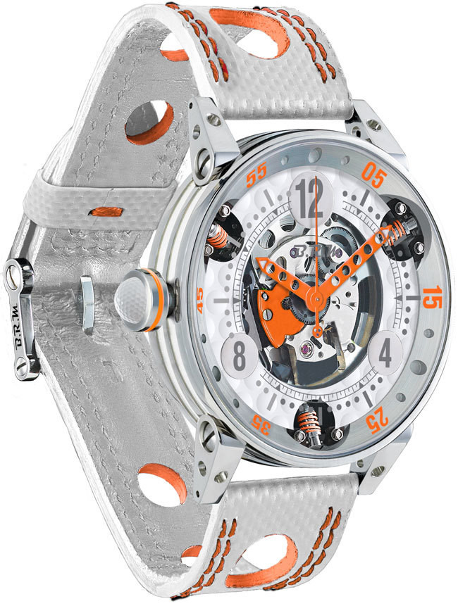 Brm Gulf Watch Replica BRM Golf White Skeleton Dial Orange GF6-44-SA-SQ-AO