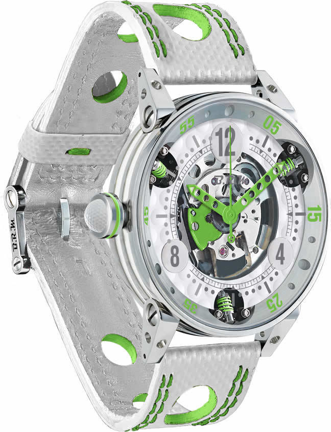 Brm Gulf Watch Replica BRM Golf White Skeleton Dial Green GF6-44-SA-SQ-AVP