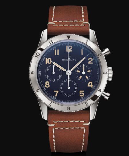 Breitling AVI 1953 Edition Platinum - Blue Replica Watch LB0920131C1X1