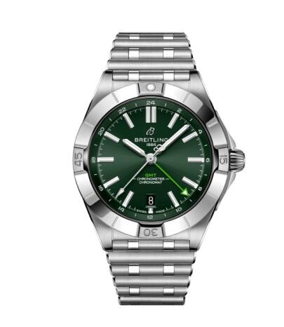 Breitling P323981A1LA1 Chronomat 40 GMT Stainless Steel Green Replica Watch