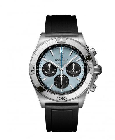 Breitling Chronomat B01 42 Stainless Steel Platinum Ice Blue Replica Watch PB0134101C1S1