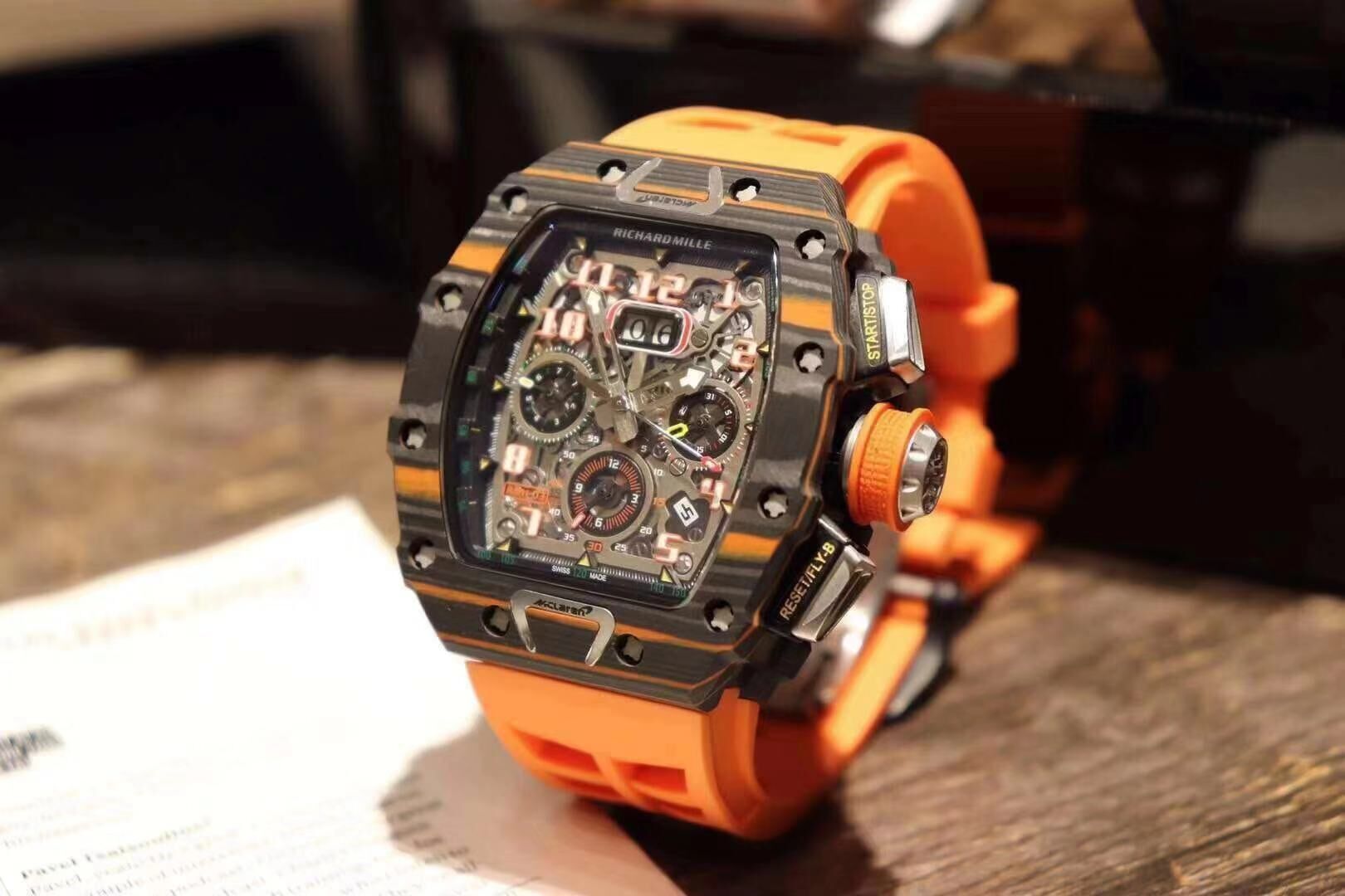 Richard Mille RM 11-03 McLaren Replica watch orange band