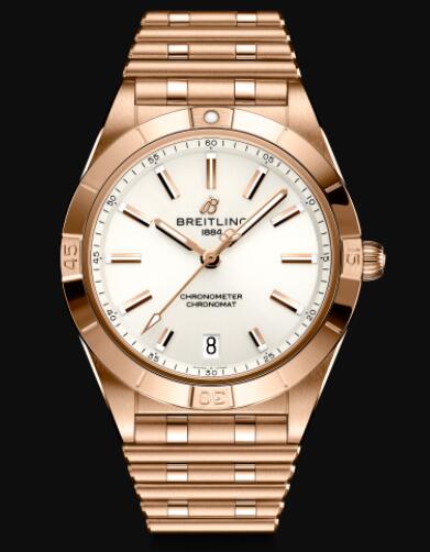 Replica Breitling Chronomat Automatic 36 18k Red Gold - White Watch R10380101A1R1