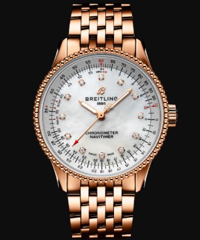 Breitling Navitimer Automatic 35 18k Red Gold - Mother-Of-Pearl Replica Watch R17395211A1R1