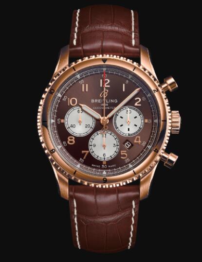 Breitling Aviator 8 B01 Chronograph 43 18k Red Gold - Bronze Replica Watch RB0119131Q1P1