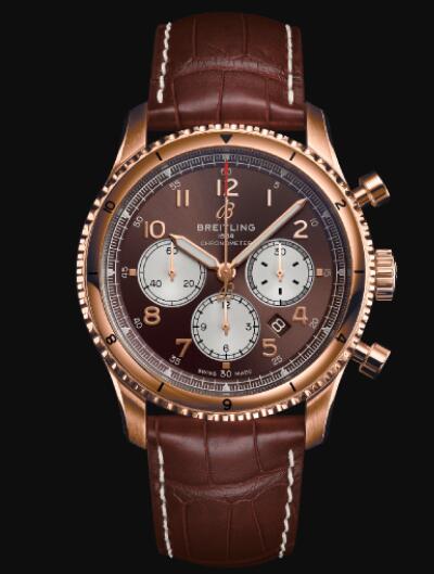 Breitling Aviator 8 B01 Chronograph 43 18k Red Gold - Bronze Replica Watch RB0119131Q1P2