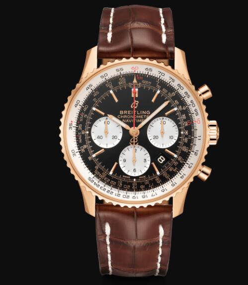 Breitling Navitimer B01 Chronograph 43 18k Red Gold - Black Replica Watch RB0121211B1P1