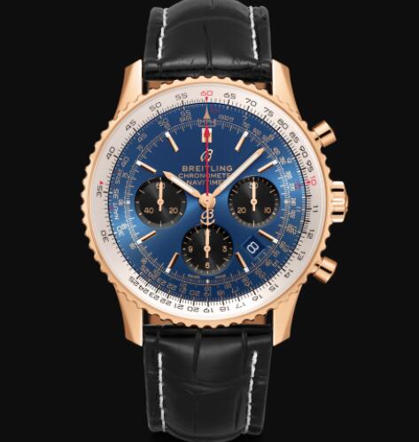 Breitling Navitimer B01 Chronograph 43 18k Red Gold - Blue Replica Watch RB0121211C1P1