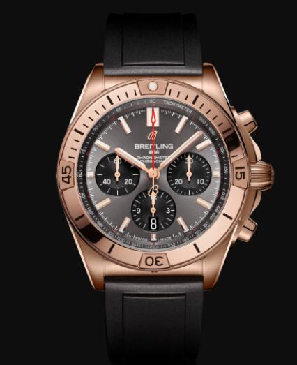 Replica Breitling Chronomat B01 42 18k Red Gold - Anthracite Watch RB0134101B1S1