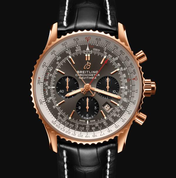 Breitling Navitimer B03 Chronograph Rattrapante 45 18k Red Gold Replica Watch RB0311E61F1P1