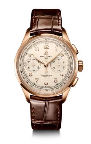 Breitling Premier Heritage B09 Chronograph 40 Red Gold Silver Replica Watch RB0930371G1P1