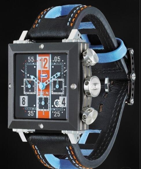 Replica Watch B.R.M SD-41 Gulf B.R.M Watch GUL SD-41-GULF Black PVD Titanium - Leather Strap