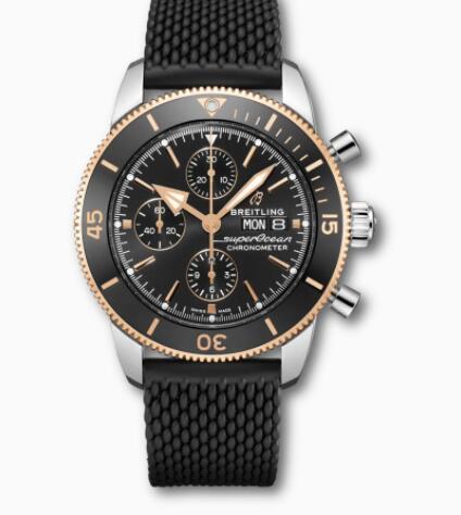 Breitling Superocean Heritage Chronograph 44 Stainless Steel & 18k Red Gold Black U13313121B1S1 Replica Watch