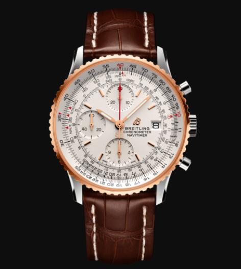 Breitling Navitimer Chronograph 41 Stainless Steel & 18k Red Gold - Silver Replica Watch U13324211G1P1