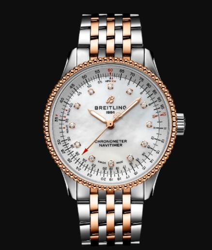 Breitling Navitimer Automatic 35 Stainless Steel & 18k Rose Gold Replica Watch U17395211A1U1