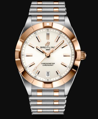 Replica Breitling Chronomat 32 Stainless Steel & 18k Red Gold - White Watch U77310101A1U1