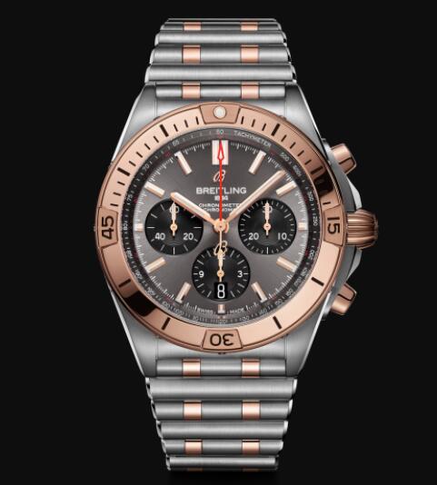 Replica Breitling Chronomat B01 42 Stainless Steel & 18k Red Gold Watch UB0134101B1U1